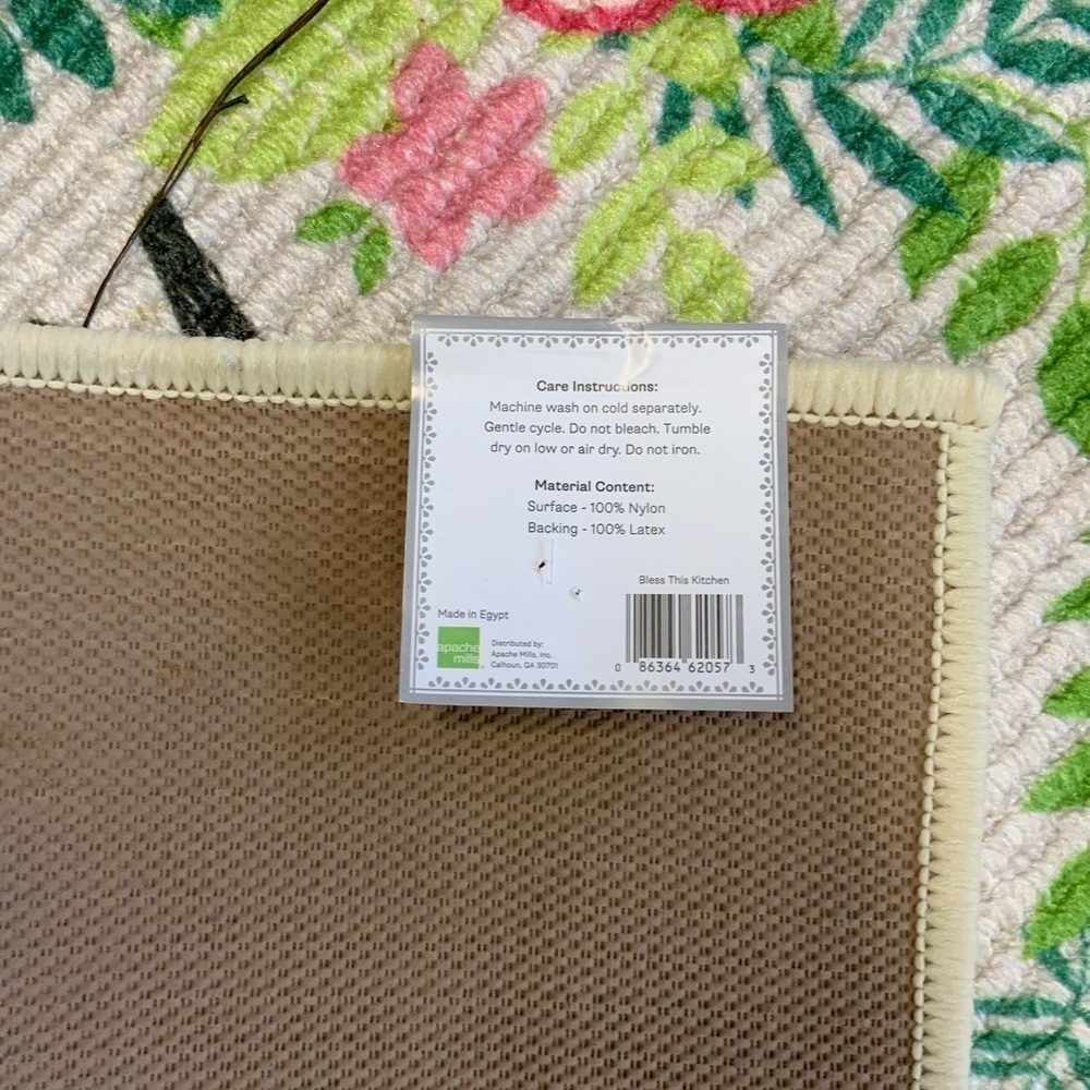 Apache Mills Floral Bless this Kitchen Mat Rectangle  Religious 17 X 30 in - Picture 4 of 9